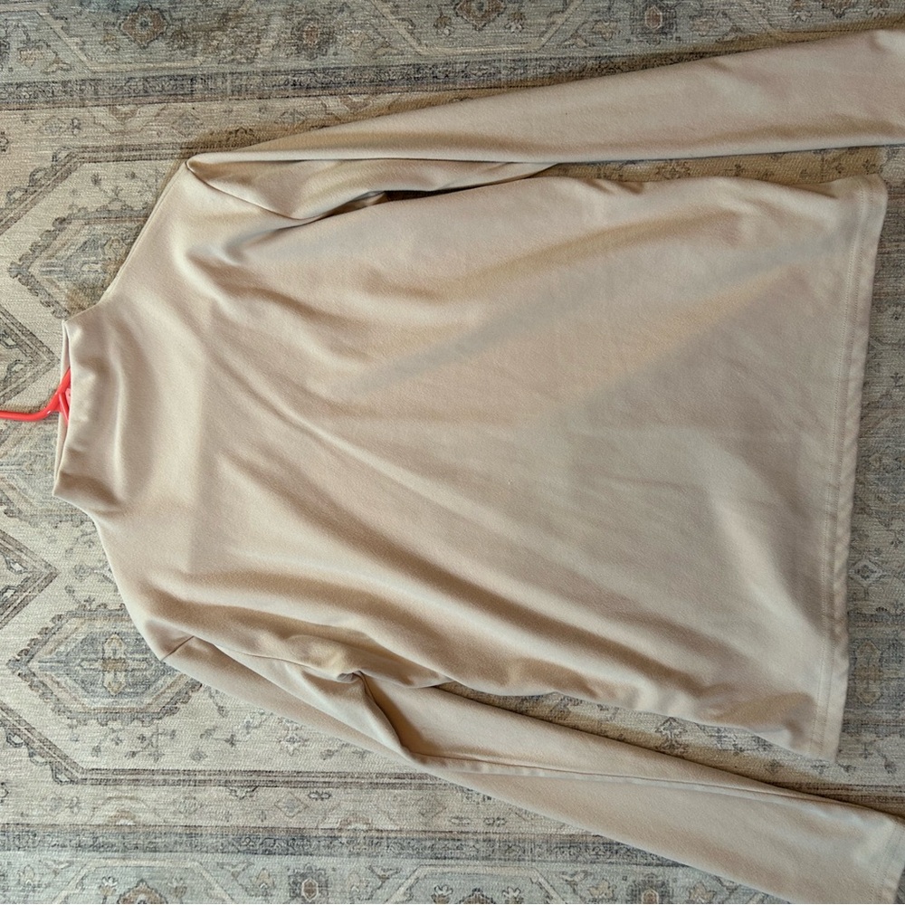 Beige Long Sleeve Turtleneck Top